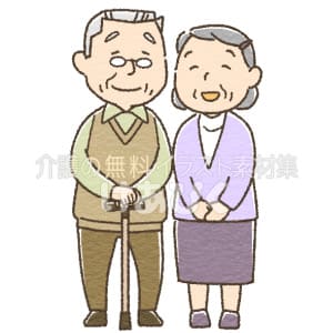 高齢者夫婦のイラスト