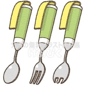 自助具スプーン・フォークのイラスト
