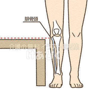 腓骨頭と座面の高さを合わせているイラスト