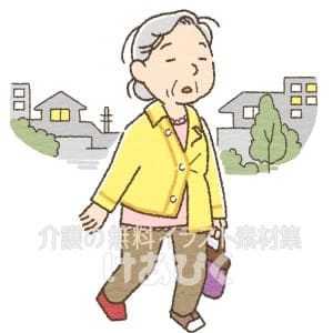 徘徊する高齢者のイラスト