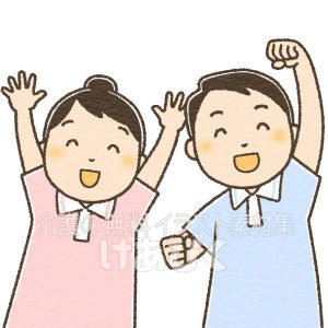 はりきるヘルパー（ポロシャツ）のイラスト