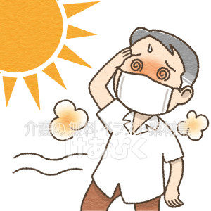 マスク熱中症のイラスト