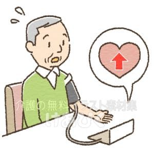 血圧が高い高齢者のイラスト