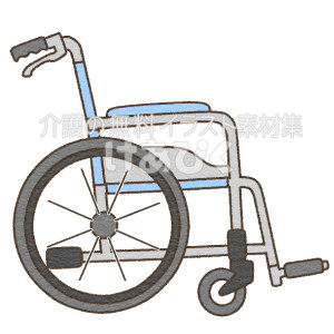 側面（横）から見た車椅子のイラスト