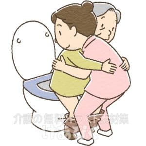 排泄介助（トイレ介助）のイラスト