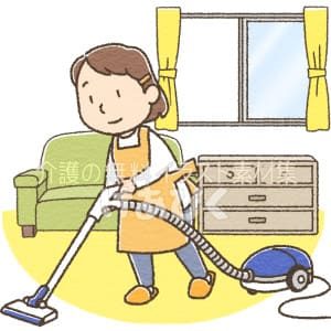 掃除機をかけるイラスト